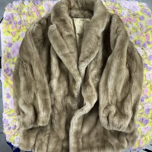 Vintage GRANDELLA II Sportowne Mink Faux Fur Coat Size 12